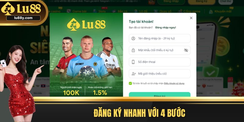 Đăng ký nhanh với 4 bước